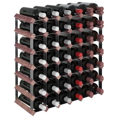 vidaXL Suport sticle de vin, 42 sticle, maro, lemn masiv de pin