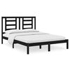 vidaXL Cadru de pat, negru, 140x190 cm, lemn masiv de pin