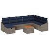 vidaXL Set de canapele pentru grădină cu pernă 9 pcs Gri Rattan poli