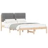 vidaXL Cadru de pat cu tăblie tapițată Gri deschis 140 x 190 cm
