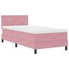 vidaXL Pat cu arcuri cu saltea cu headboard Roz 100 x 200 cm Catifea