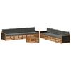 vidaXL Set de canapele de exterior 9 pcs Natural și Antracit Poliester