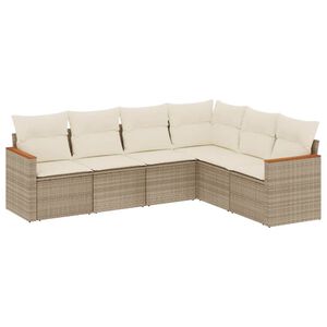 vidaXL Set canapele de grădină cu perne, 6 piese, bej, poliratan