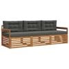 vidaXL Set de canapele de exterior 3 buc. Natural și Antracit