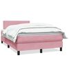vidaXL Pat box spring cu saltea, roz, 120x220 cm, catifea