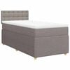 vidaXL Pat box spring cu saltea, gri taupe, 80x200 cm, textil