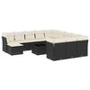 vidaXL Set mobilier de grădină cu perne, 13 piese, negru, poliratan