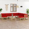 vidaXL Set mobilier grădină cu perne, 11 piese, lemn tratat de pin