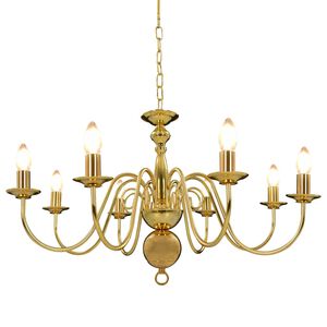 vidaXL Candelabru, auriu, 8 becuri E14