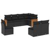 vidaXL Set mobilier de grădină cu perne, 8 piese, negru, poliratan