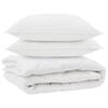 vidaXL Duvet pentru toate sezoanele cu pernă 3 buc. Alb Microfibră