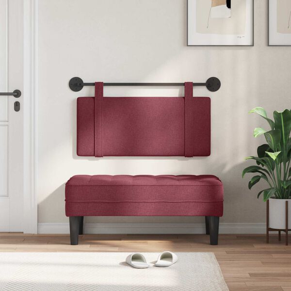 vidaXL Cap de pat suspendat Simplu Roșu Vin 100 x 55 x 5 cm țesătură