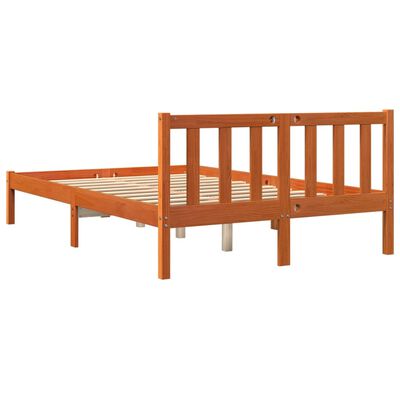 vidaXL Cadru de pat, maro ceruit, 120x190 cm, lemn masiv de pin