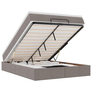 vidaXL Cadru de pat otoman cu saltea Taupe 140x200cm Material