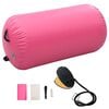 vidaXL Rulou de gimnastică gonflabil cu pompă, roz, 120 x 90 cm, PVC