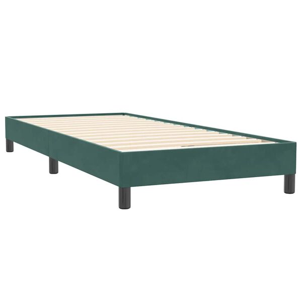vidaXL Pat cu arcuri fără saltea verde închis 80x220 cm catifea