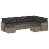 vidaXL Set canapele de grădină, 9 piese, cu perne, gri, poliratan
