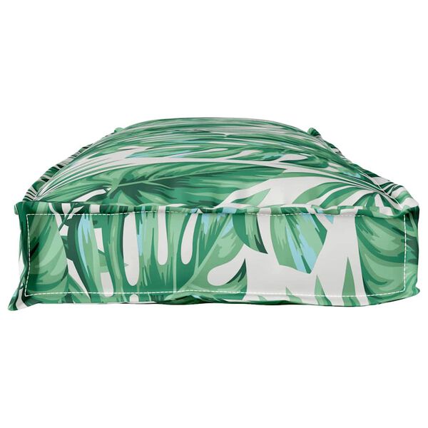 vidaXL Pernă pentru bancă din paleți model frunze 110 x 40 x 8 cm