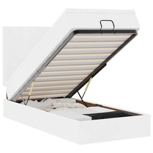 vidaXL Pat otoman cu saltea, alb, 80x200cm, piele ecologică