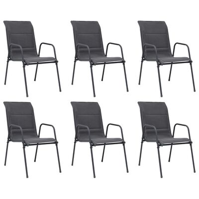 vidaXL Set mobilier de exterior, 7 piese, antracit, oțel