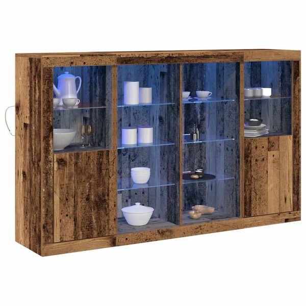 vidaXL Bufet LED Lemn vechi 163 x 37 x 100 cm Lemn compozit