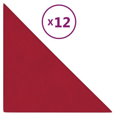 vidaXL Panouri de perete, 12 buc., roșu vin, 30x30 cm, catifea 0,54 m²