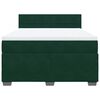 vidaXL Pat box spring cu saltea, verde &icirc;nchis, 140x190 cm, catifea