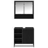 vidaXL Set de mobilier pentru baie 2 pcs Stejar Negru Lemn compozit