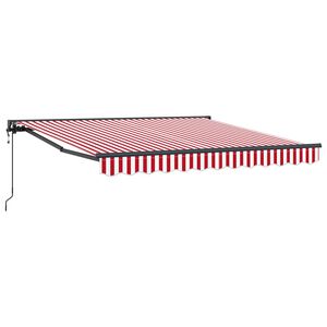 vidaXL Cortina Retractabilă Roșu și Alb 300 x 250 cm