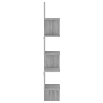 vidaXL Raft de perete de colț sonoma gri 20x20x127,5 cm lemn compozit