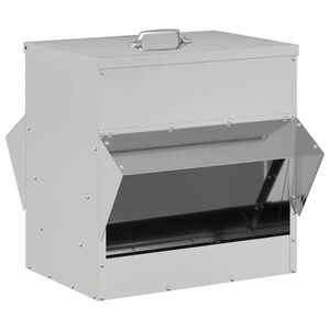 vidaXL Feeder pentru pui Argintiu 40,5 x 45 x 41 cm Oțel Galvanizat