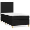 vidaXL Pat box spring cu saltea, negru, 80x200 cm, textil