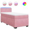 vidaXL Pat box spring cu saltea, roz, 100x200 cm, catifea