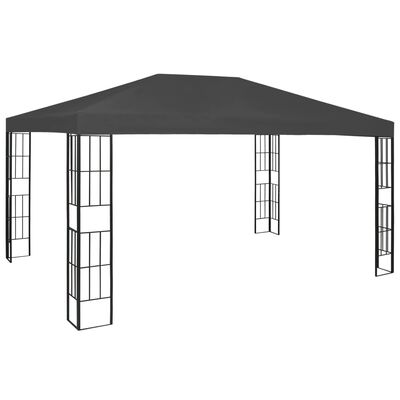 vidaXL Pavilion cu șir de lumini LED, antracit, 3x4 m