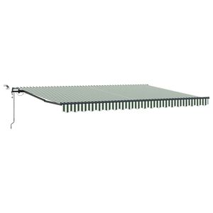 vidaXL Copertină retractabilă Verde și alb 450 &times; 350 cm Poliester
