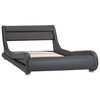 vidaXL Cadru de pat cu LED-uri, gri, 100 x 200 cm, piele ecologică