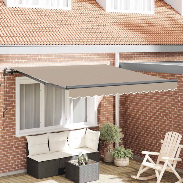 vidaXL Cortina Retractabilă Bej 350 x 250 cm Țesătură și Aluminiu