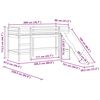 vidaXL Pat etajat de copii cu scară, alb, 80x200 cm, lemn masiv pin