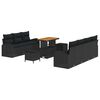 vidaXL Set de canapele pentru grădină cu pernă cu pernă 10 pcs Negru