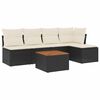 vidaXL Set mobilier de grădină cu perne, 6 piese, negru, poliratan