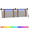 vidaXL Tăblie de pat suspendată Cu lumină LED Gri nori PU antic