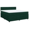 vidaXL Pat box spring cu saltea, verde &icirc;nchis, 180x200 cm, catifea