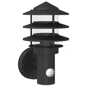 vidaXL Lampă exterioară de perete cu senzor, negru, oțel inoxidabil