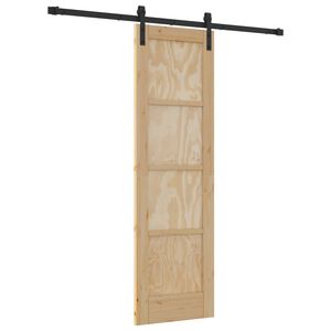 vidaXL Ușă glisantă 61 x 198,5 cm Lemn masiv de pin Natural și Negru