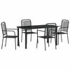 vidaXL Set de masă pentru grădină 5 pcs Negru