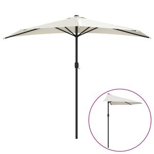 vidaXL Umbrelă de soare pentru balcon tijă aluminiu nisipiu 270x144cm