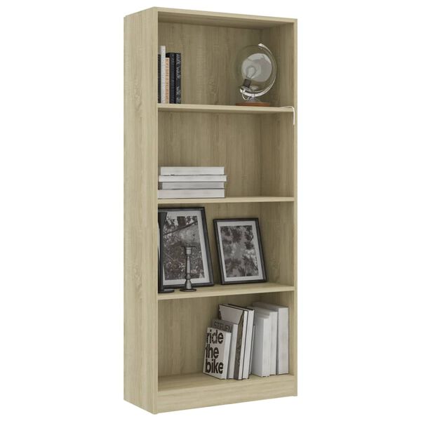 vidaXL Bibliotecă 4 rafturi, stejar sonoma 60x24x142 cm lemn prelucrat