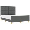 vidaXL Cadru de pat cu headboard Gri &icirc;nchis 160 x 200 cm țesătură