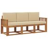 vidaXL Set de canapele de exterior 3 buc. Natural și Bej