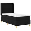 vidaXL Pat cu arcuri cu saltea cu headboard Negru 90 x 200 cm țesătură